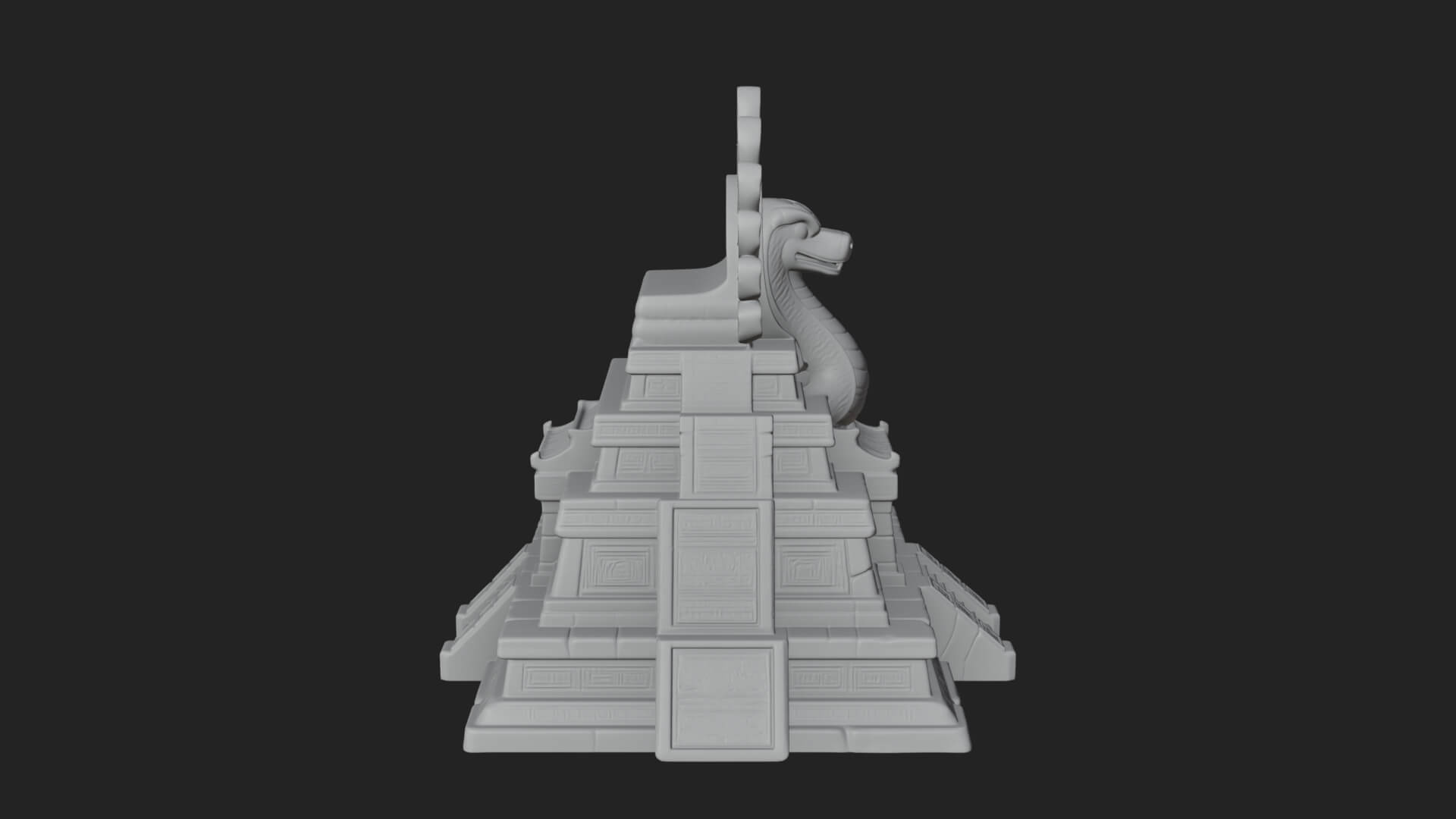 Serpent Crown Step Temple Design 1 3D Print Model 3D Model