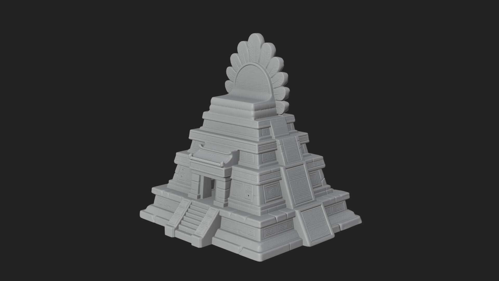 Serpent Crown Step Temple Design 1 3D Print Model 3D Model