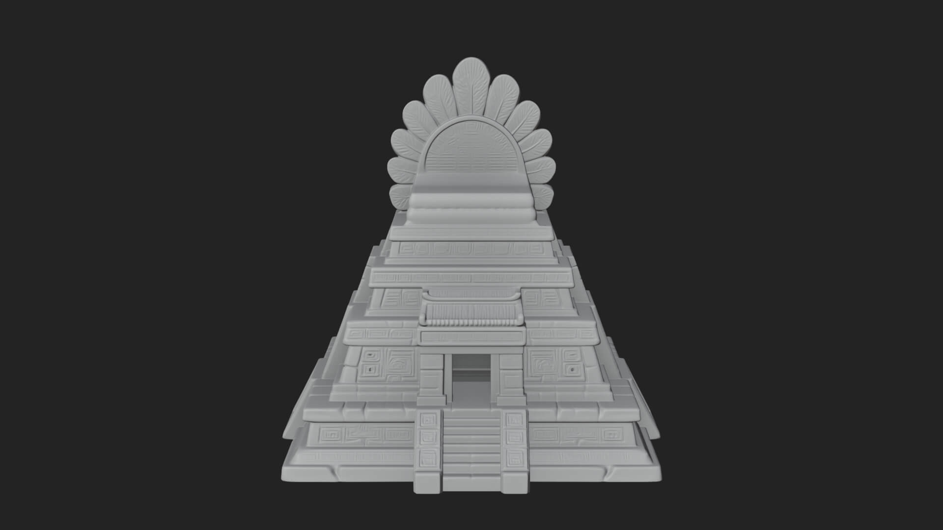 Serpent Crown Step Temple Design 1 3D Print Model 3D Model