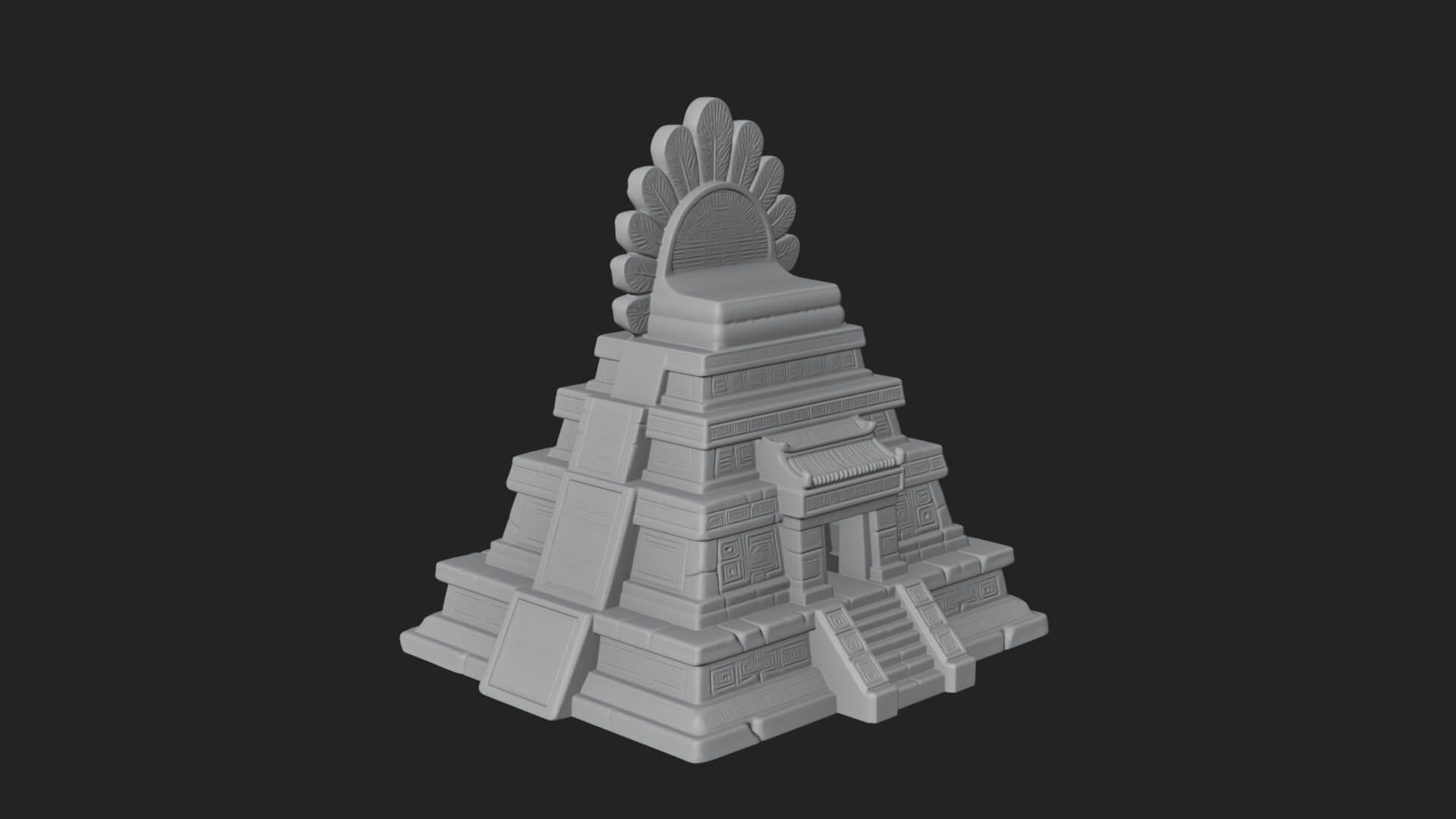 Serpent Crown Step Temple Design 1 3D Print Model 3D Model