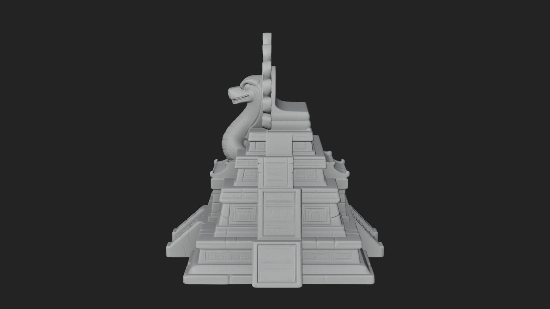 Serpent Crown Step Temple Design 1 3D Print Model 3D Model