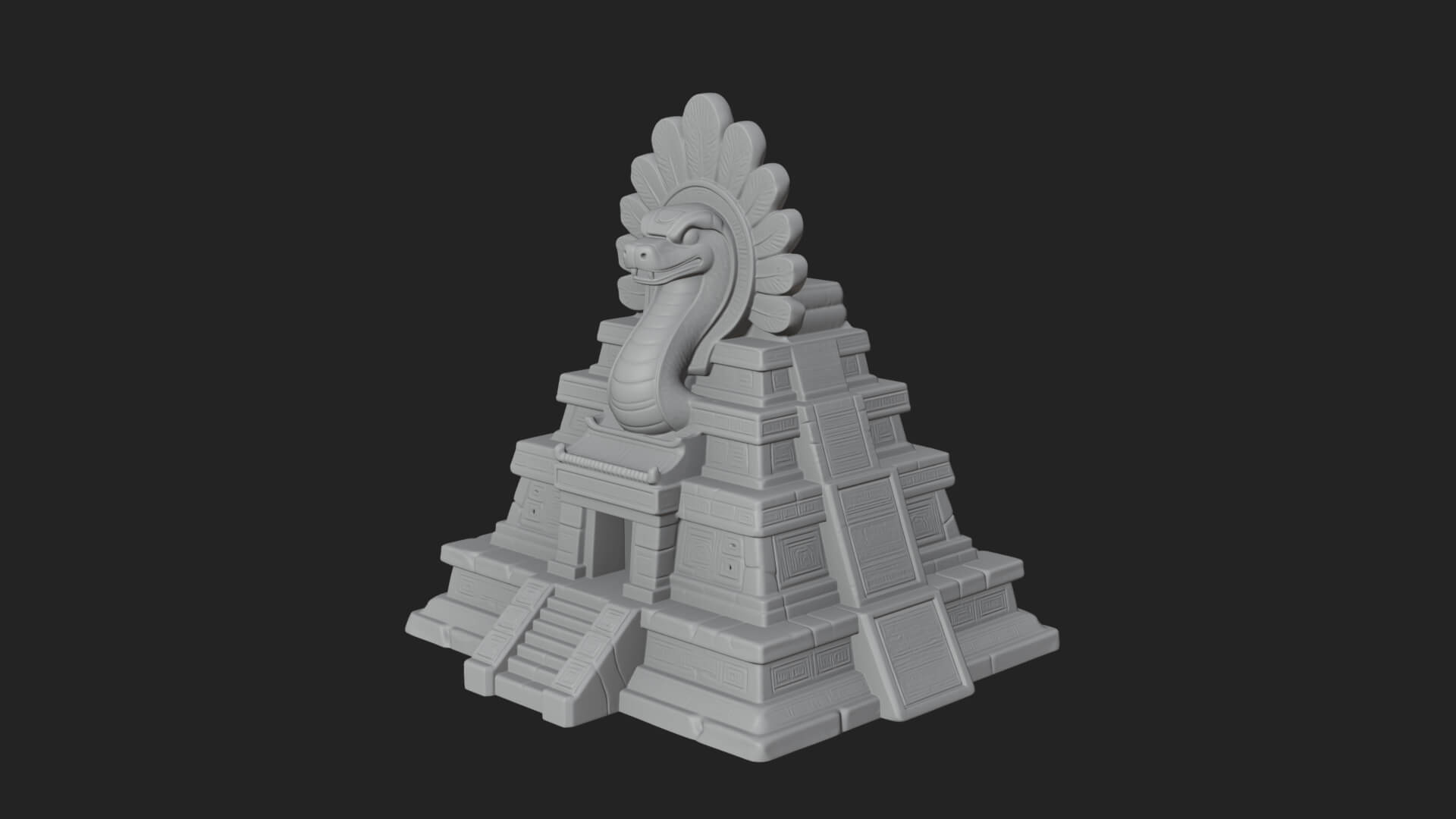 Serpent Crown Step Temple Design 1 3D Print Model 3D Model
