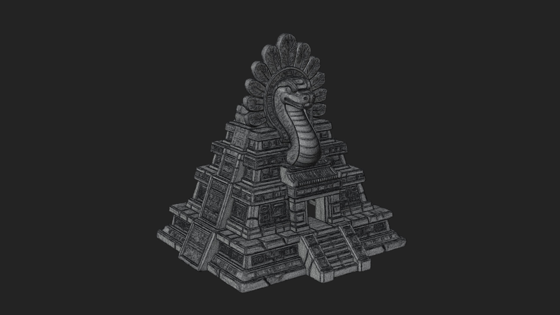 Serpent Crown Step Temple Design 1 3D Print Model 3D Model