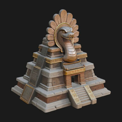 Serpent Crown Step Temple Design 1 3D Print Model
