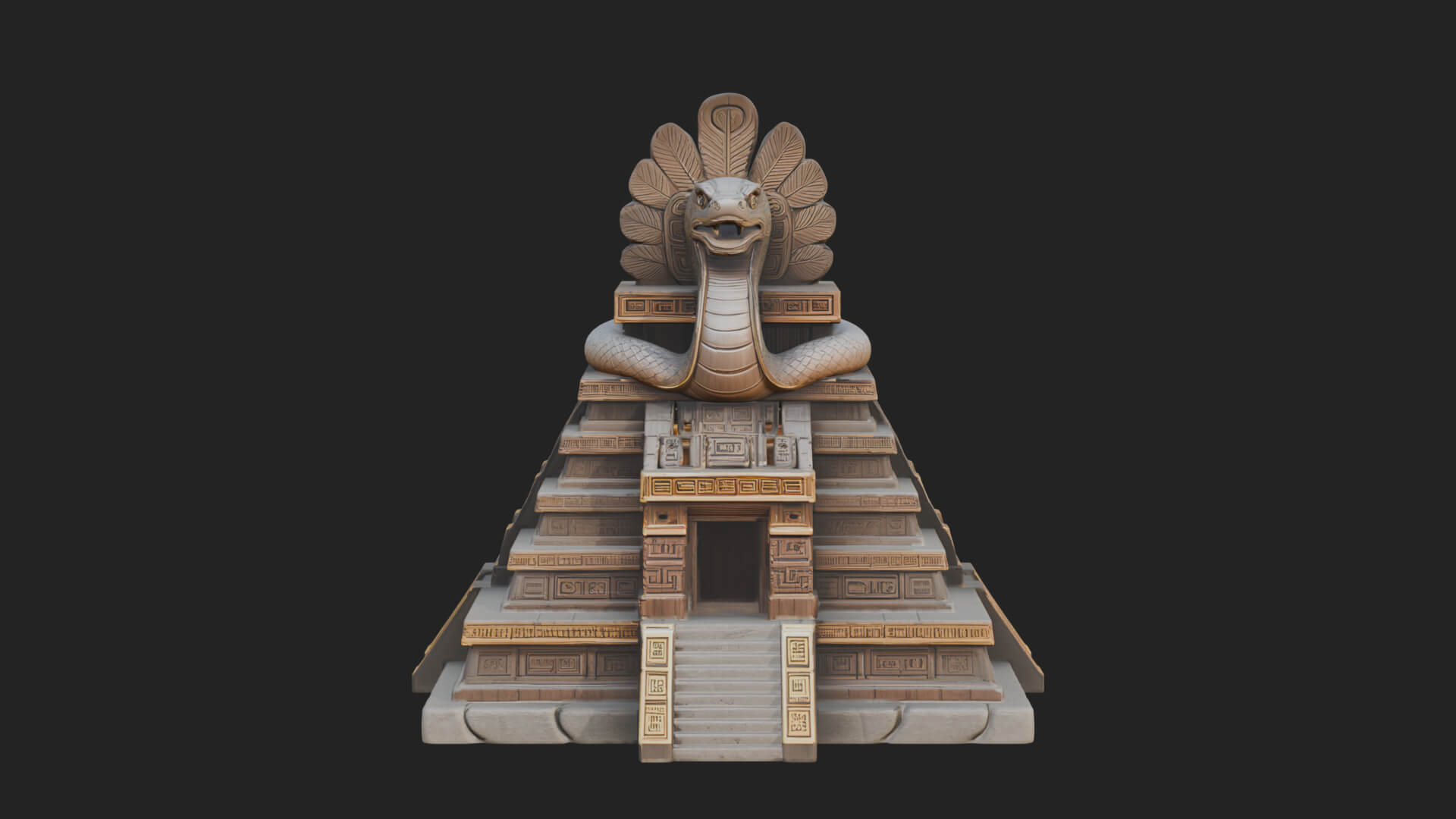 Serpent Crown Step Temple Design 2 3D Print Model 3D Model