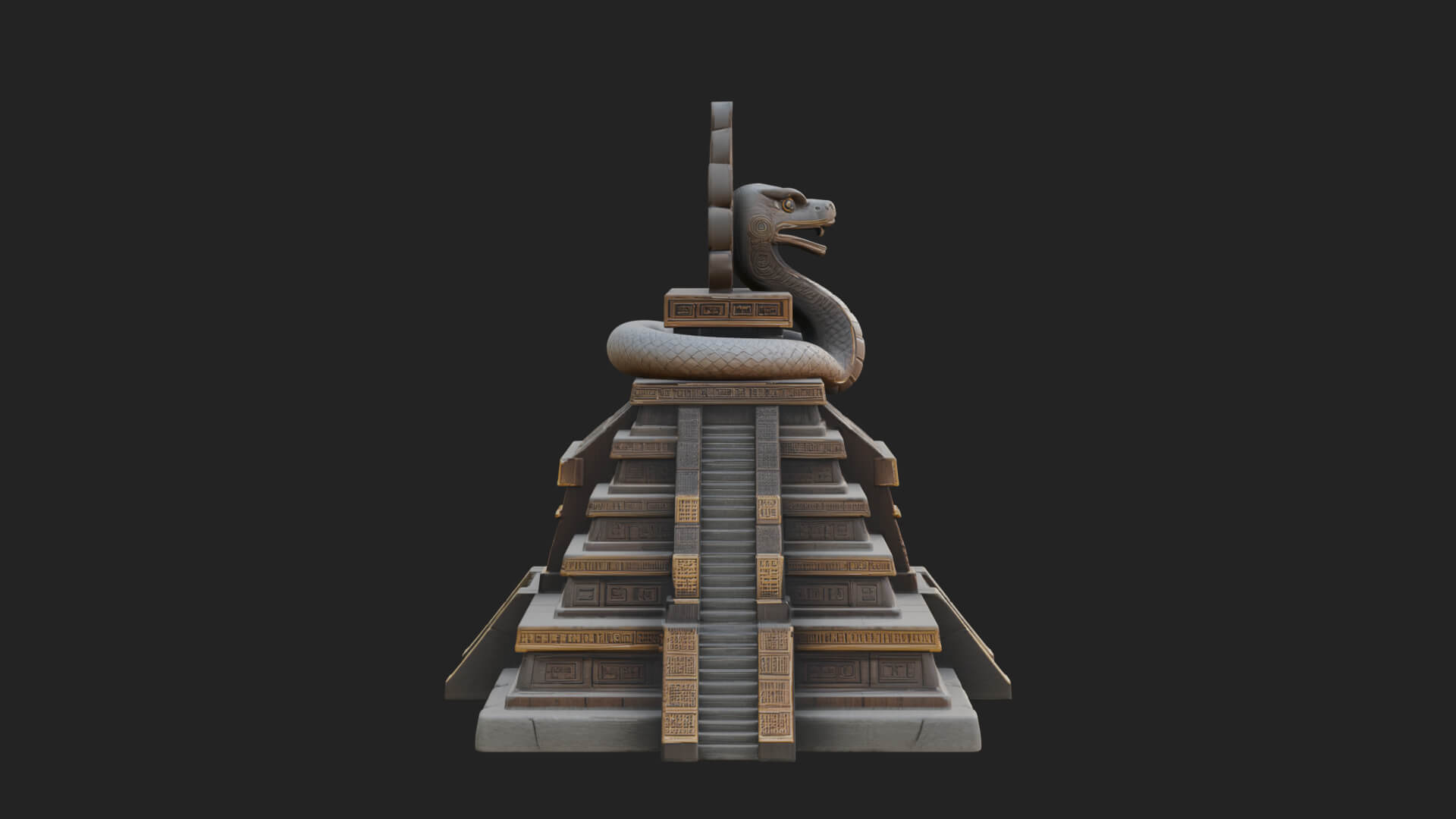 Serpent Crown Step Temple Design 2 3D Print Model 3D Model
