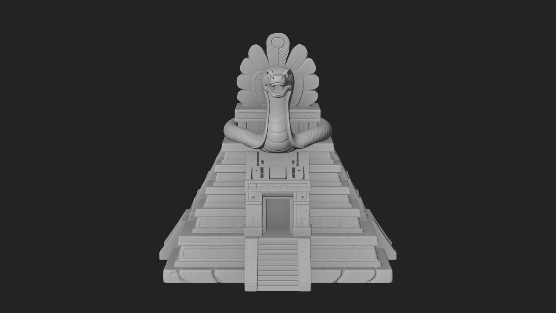 Serpent Crown Step Temple Design 2 3D Print Model 3D Model