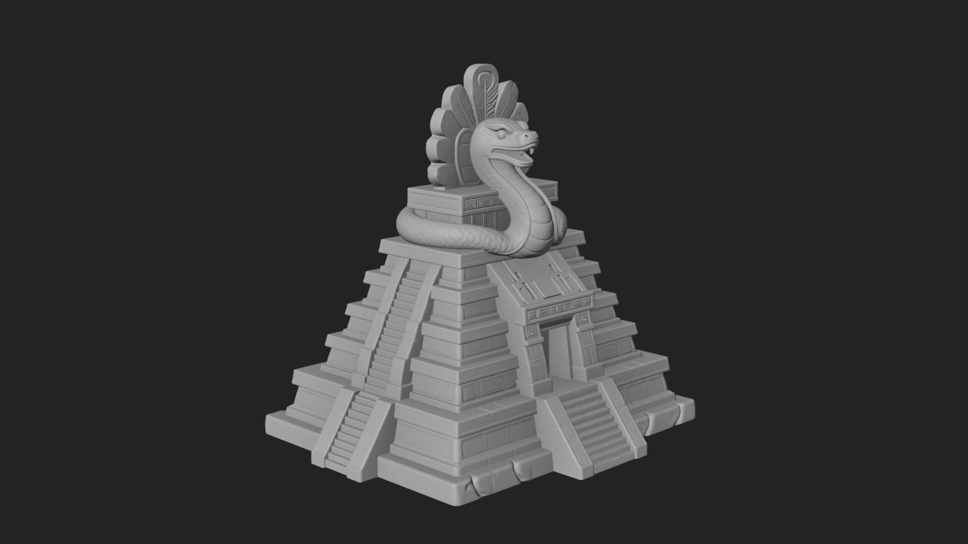 Serpent Crown Step Temple Design 2 3D Print Model 3D Model