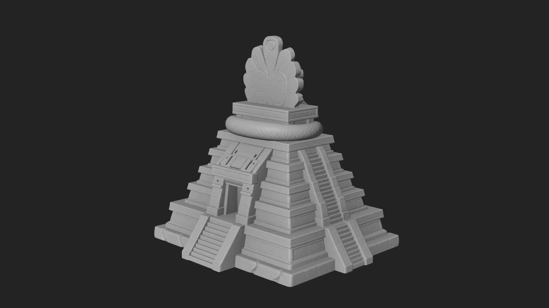 Serpent Crown Step Temple Design 2 3D Print Model 3D Model
