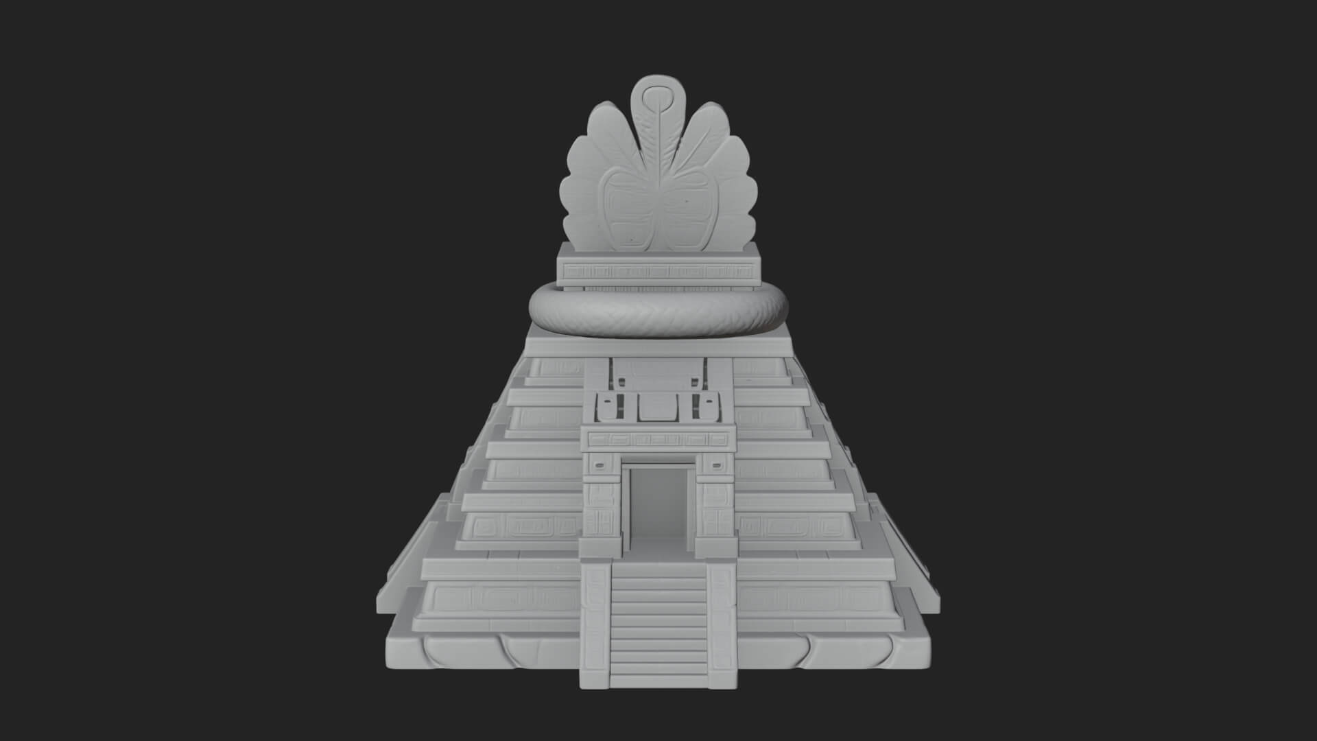 Serpent Crown Step Temple Design 2 3D Print Model 3D Model