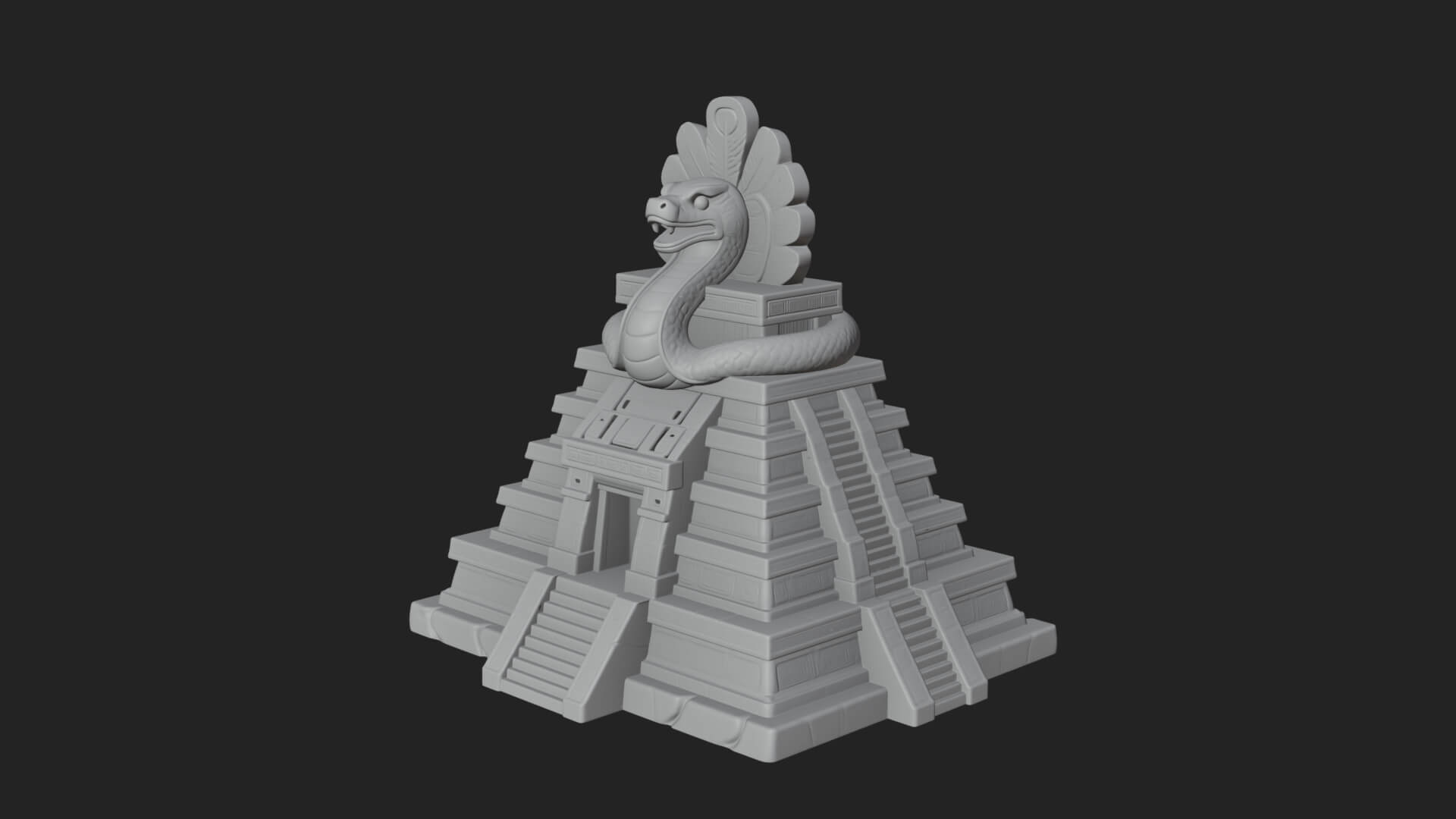 Serpent Crown Step Temple Design 2 3D Print Model 3D Model