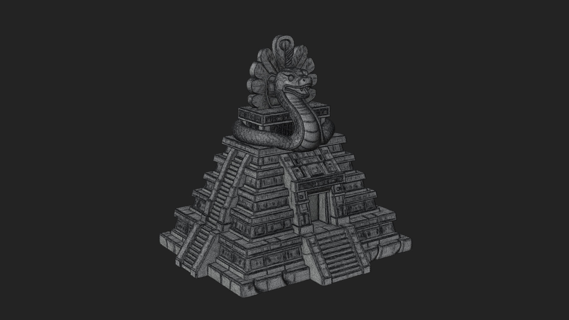 Serpent Crown Step Temple Design 2 3D Print Model 3D Model