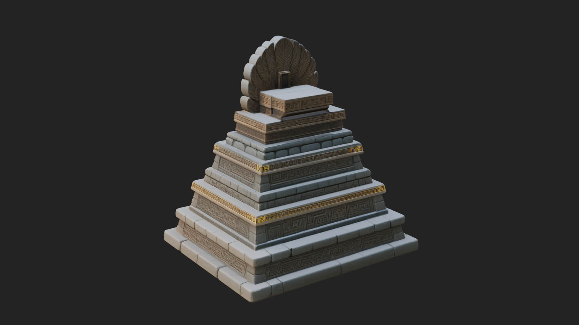 Serpent Crown Step Temple Design 3 3D Print Model 3D Model