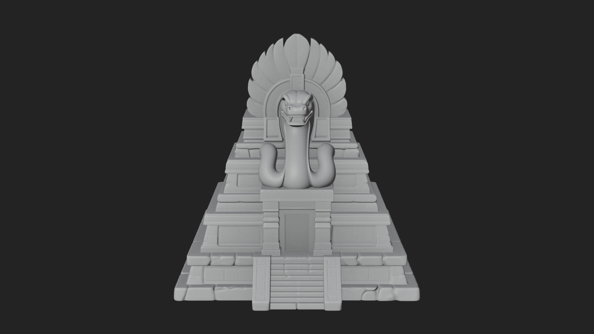 Serpent Crown Step Temple Design 3 3D Print Model 3D Model