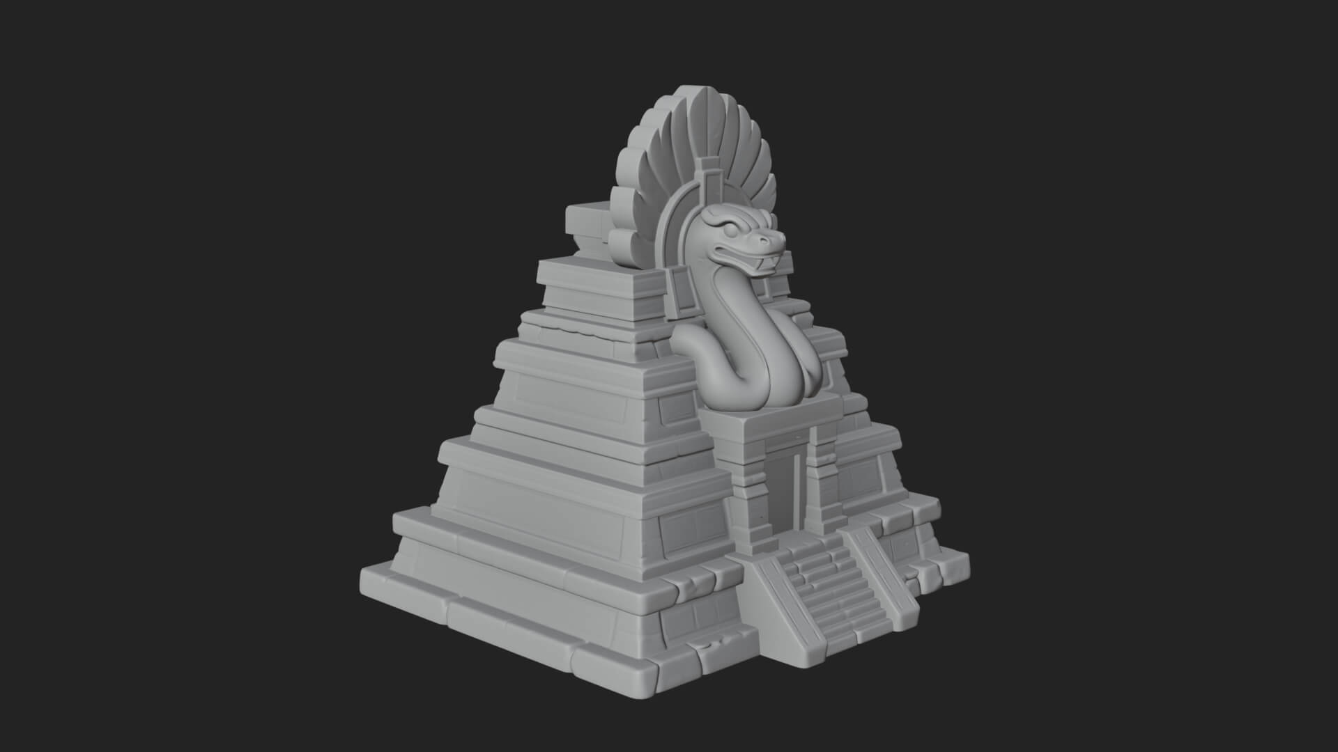 Serpent Crown Step Temple Design 3 3D Print Model 3D Model