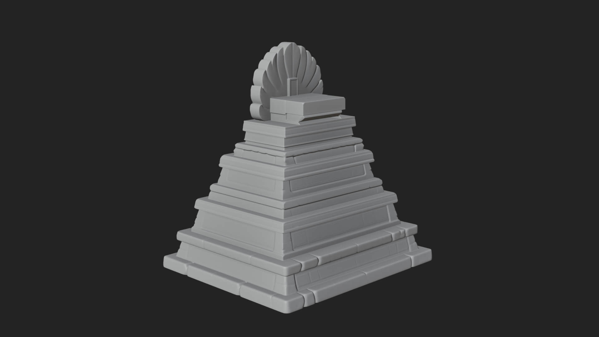 Serpent Crown Step Temple Design 3 3D Print Model 3D Model