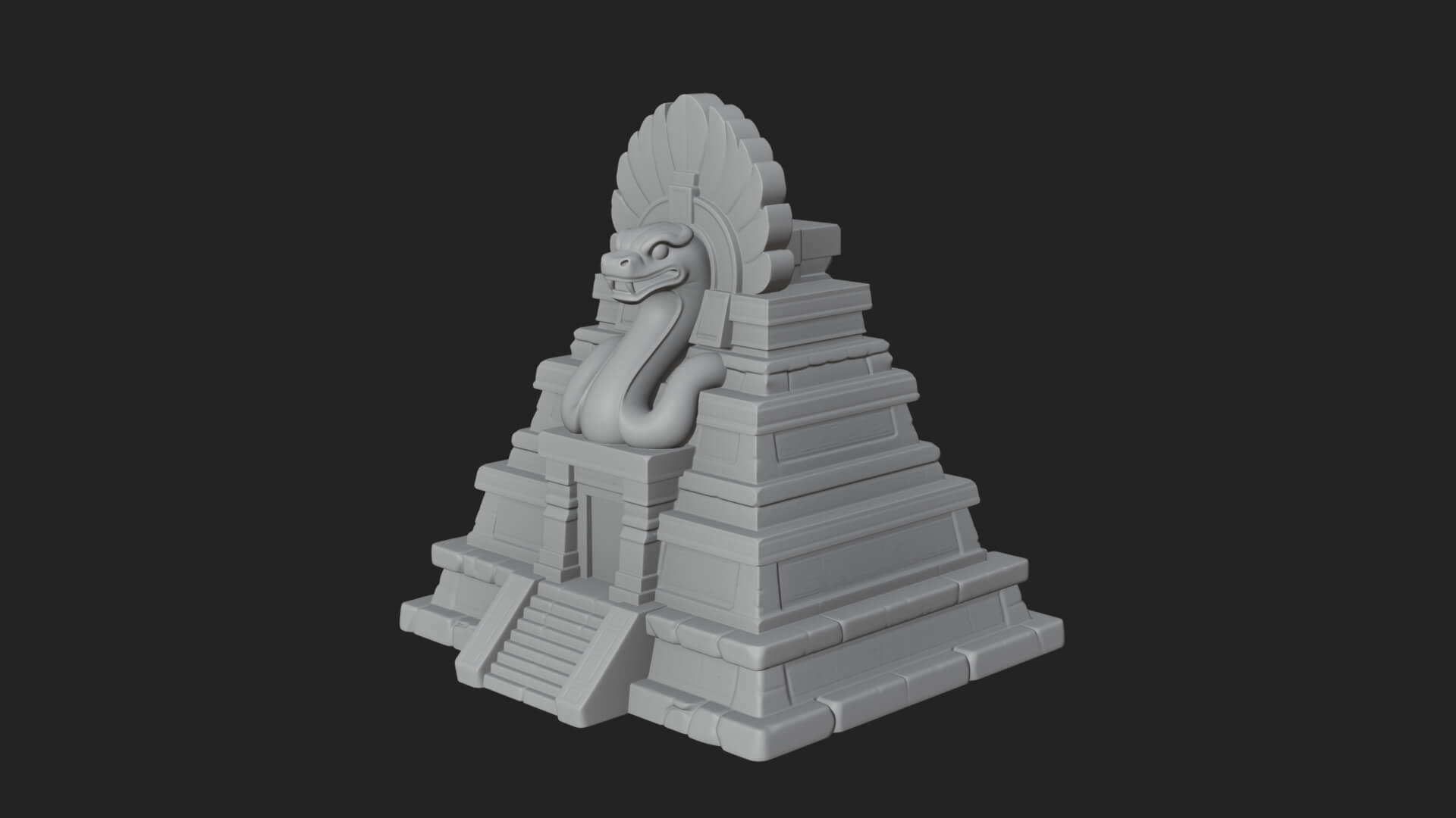 Serpent Crown Step Temple Design 3 3D Print Model 3D Model