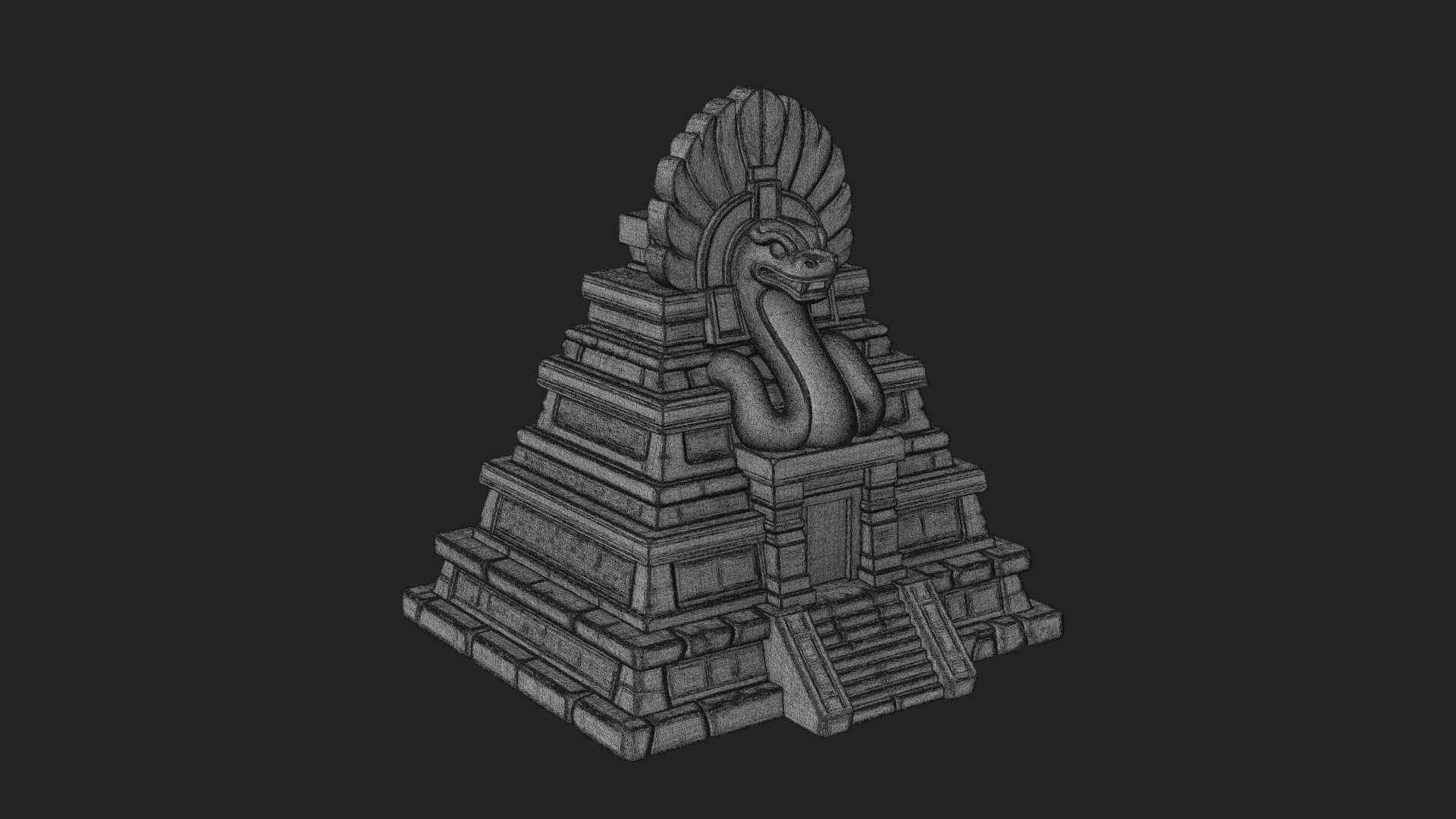Serpent Crown Step Temple Design 3 3D Print Model 3D Model