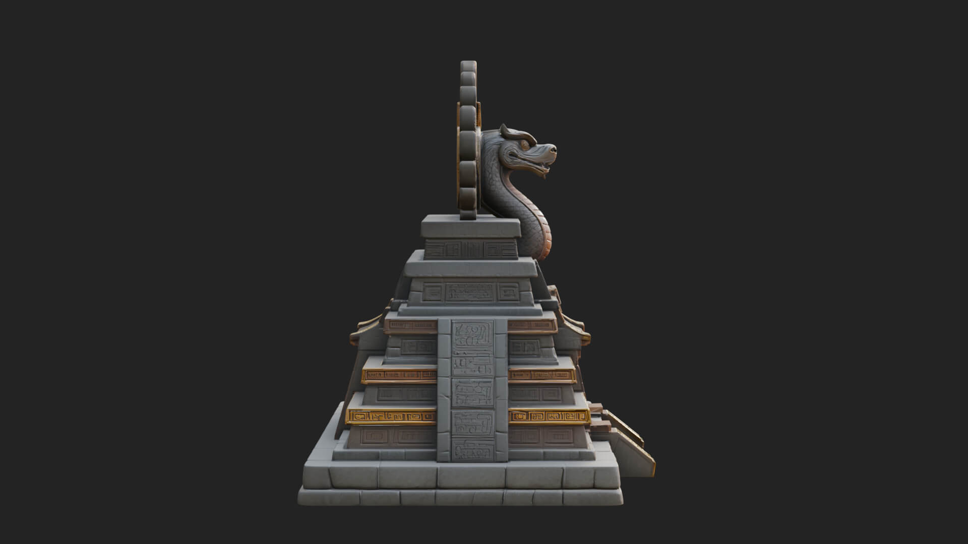 Serpent Crown Step Temple Design 4 3D Print Model 3D Model