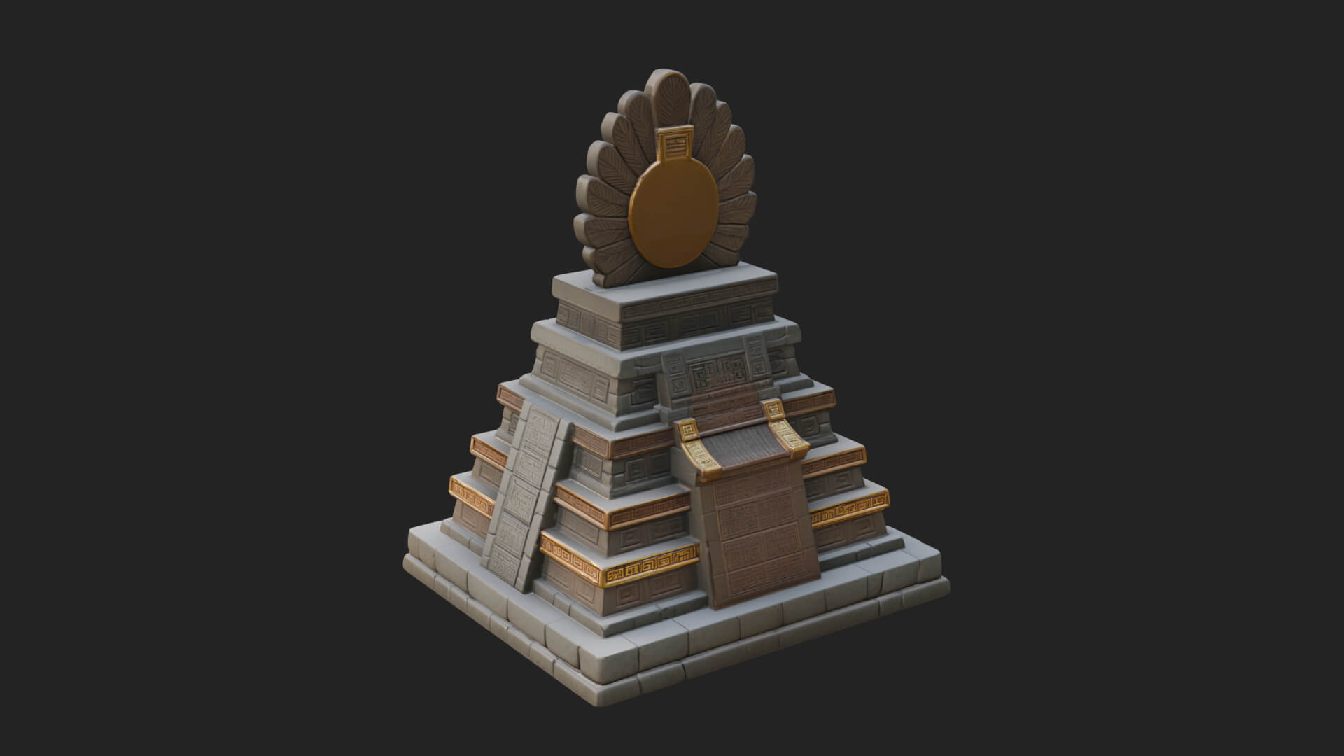 Serpent Crown Step Temple Design 4 3D Print Model 3D Model