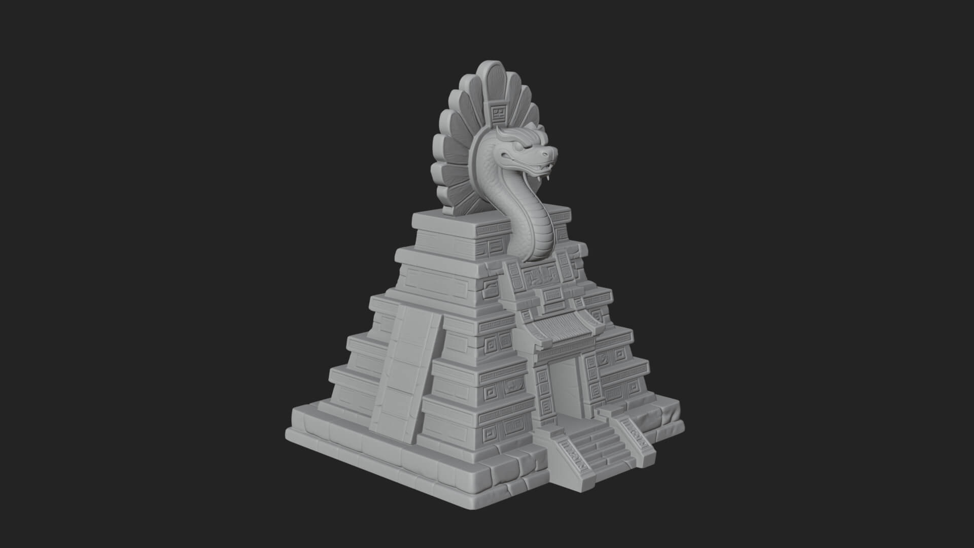 Serpent Crown Step Temple Design 4 3D Print Model 3D Model