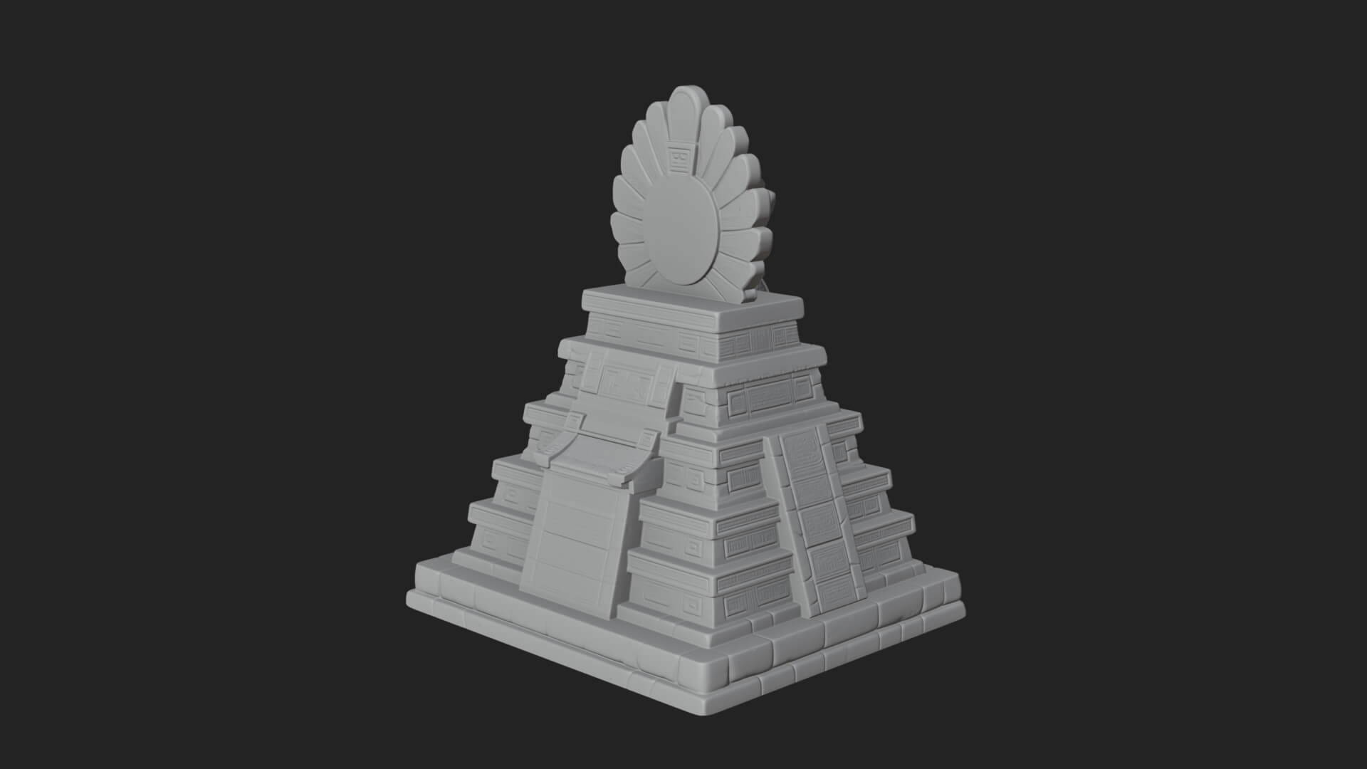 Serpent Crown Step Temple Design 4 3D Print Model 3D Model