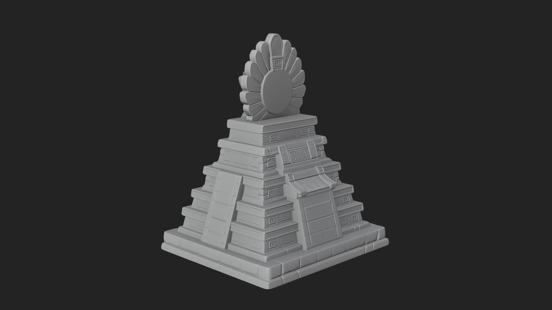 Serpent Crown Step Temple Design 4 3D Print Model 3D Model