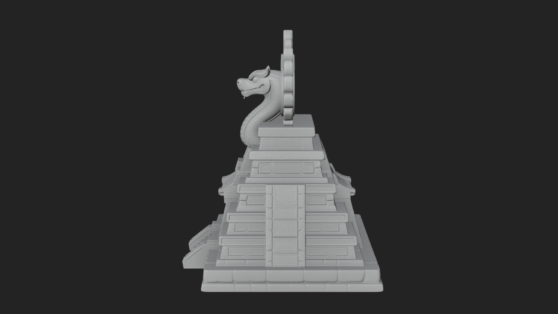 Serpent Crown Step Temple Design 4 3D Print Model 3D Model