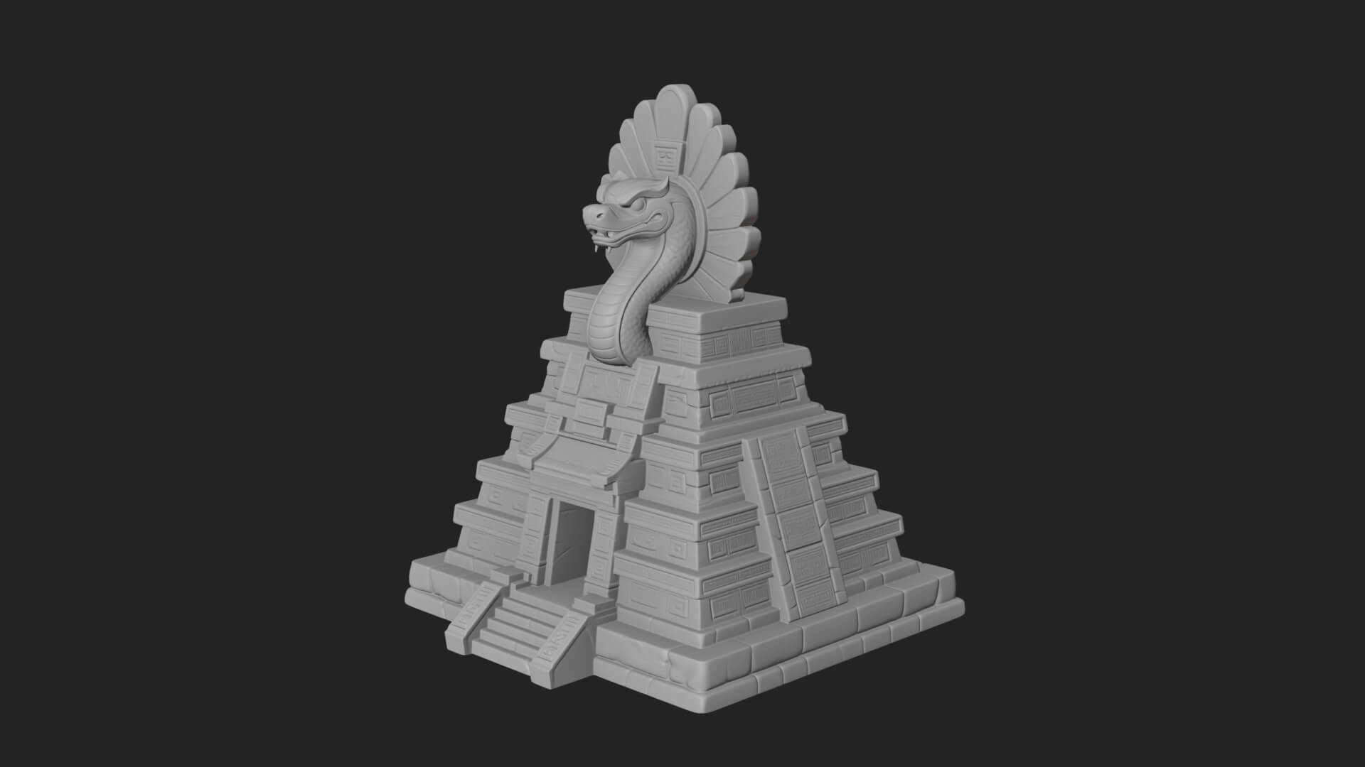 Serpent Crown Step Temple Design 4 3D Print Model 3D Model