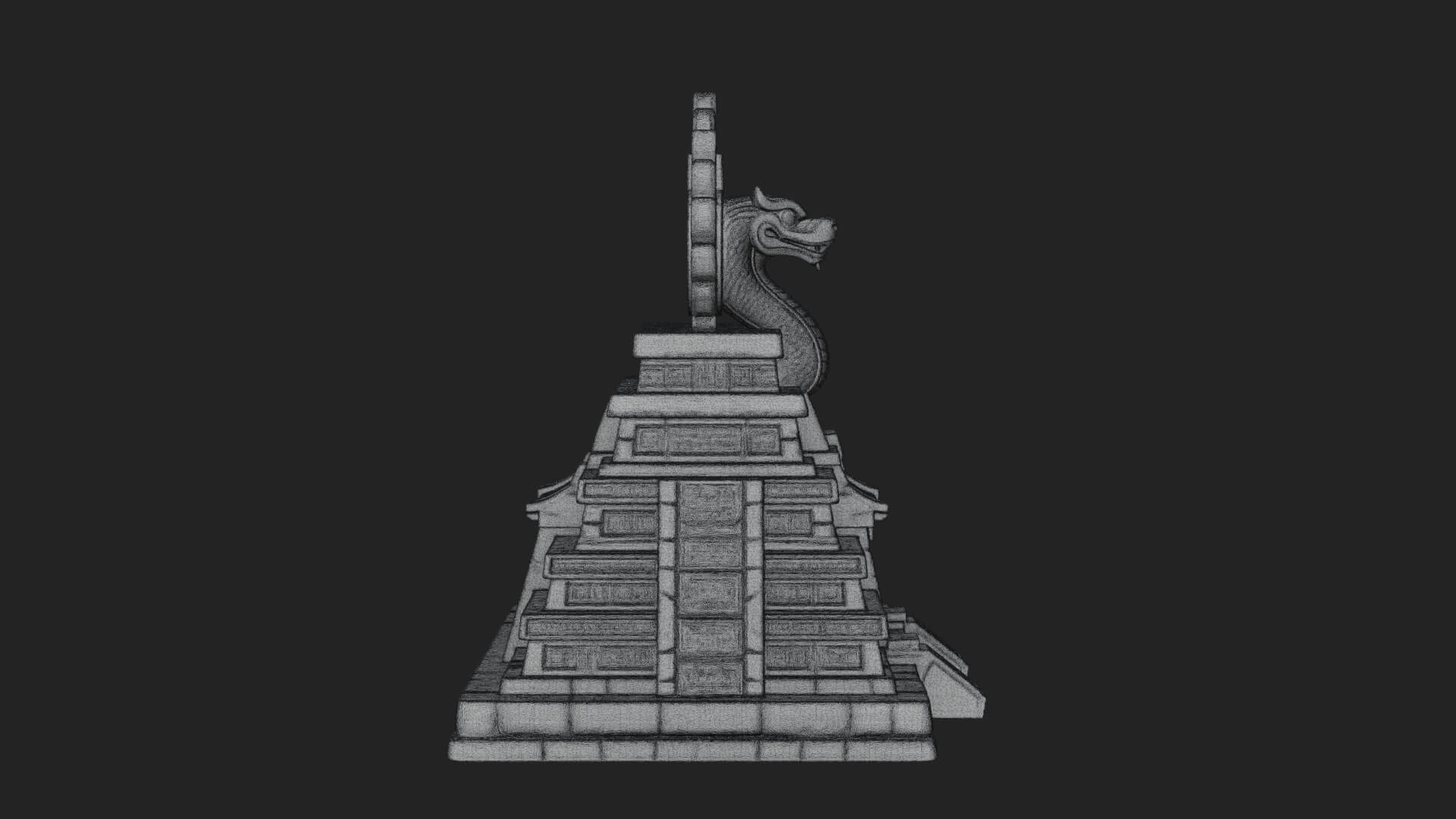 Serpent Crown Step Temple Design 4 3D Print Model 3D Model