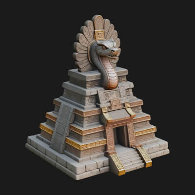 Serpent Crown Step Temple Design 4 3D Print Model