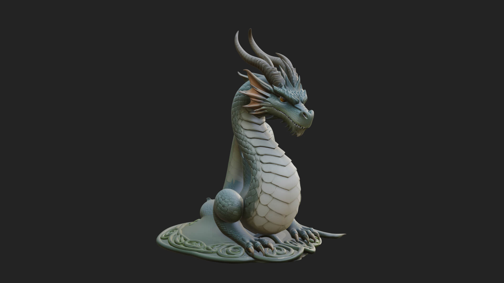 Shamrock Celtic Dragon Statue Design 1 3D Print Model 3D Model