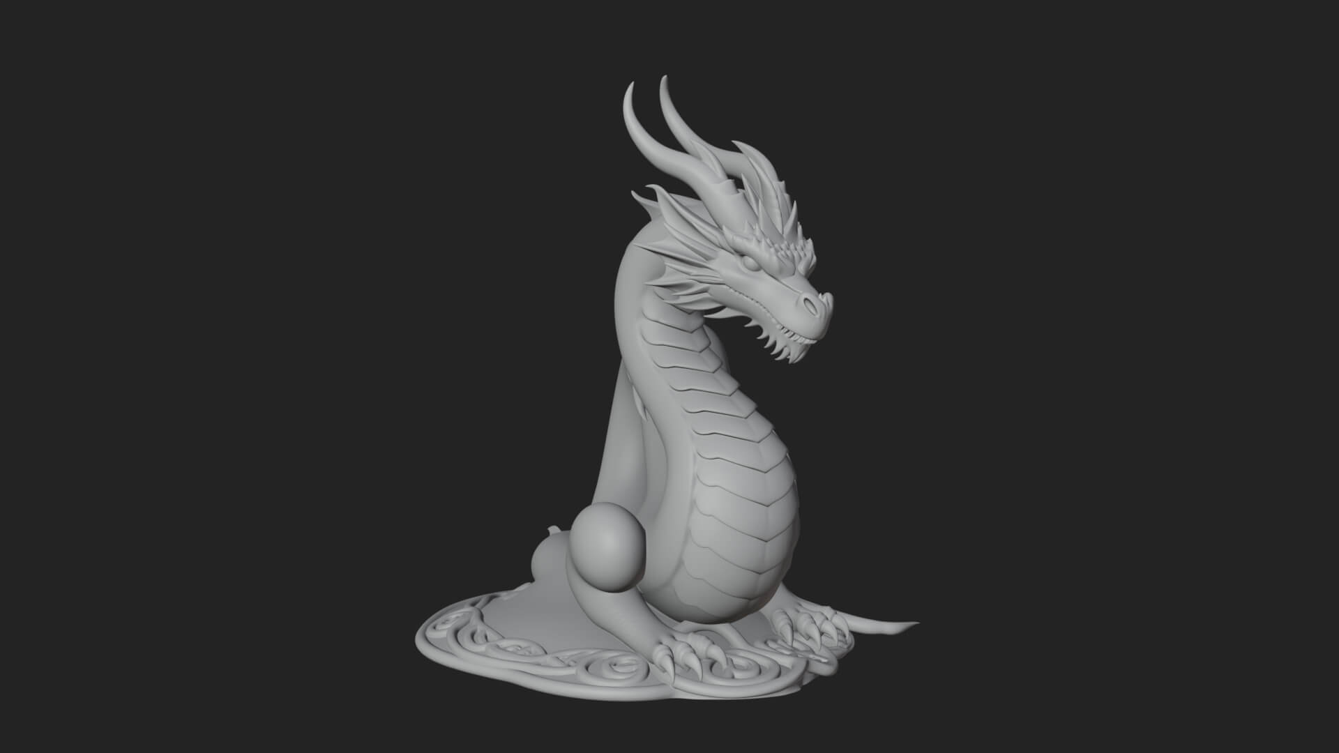 Shamrock Celtic Dragon Statue Design 1 3D Print Model 3D Model