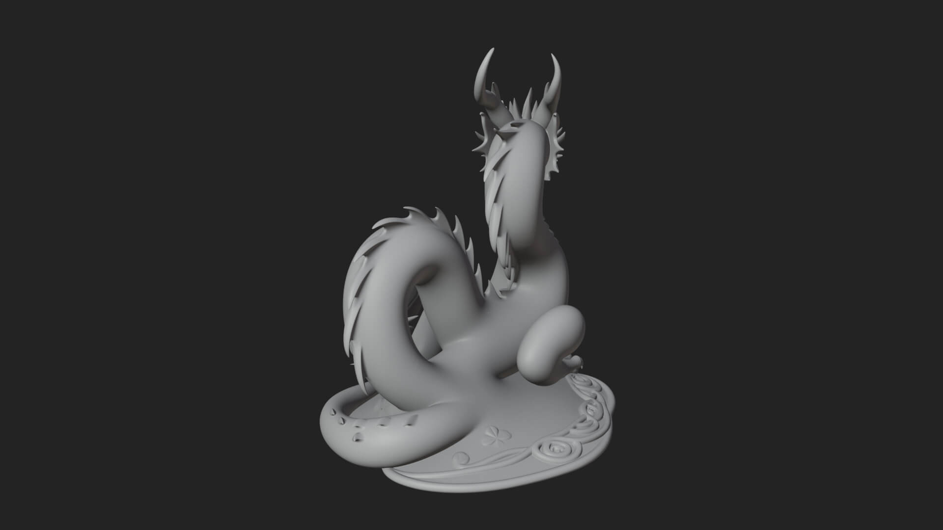 Shamrock Celtic Dragon Statue Design 1 3D Print Model 3D Model