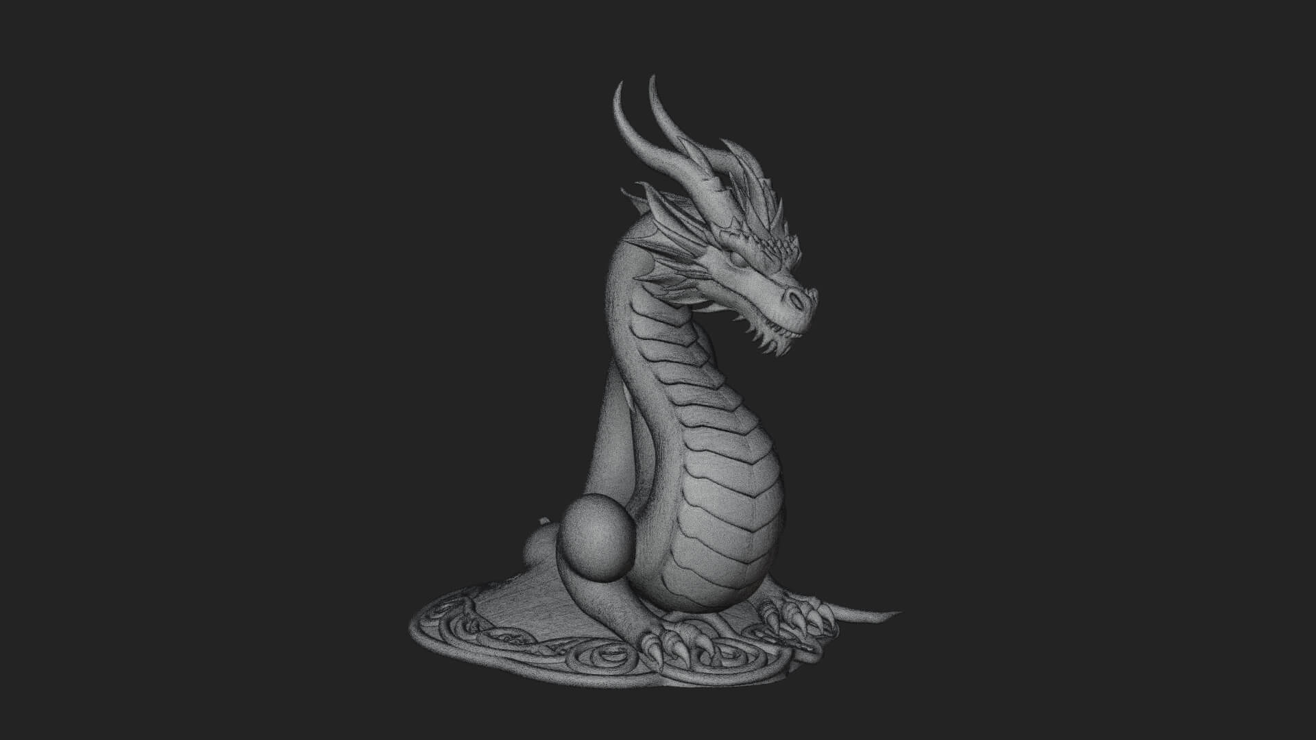 Shamrock Celtic Dragon Statue Design 1 3D Print Model 3D Model