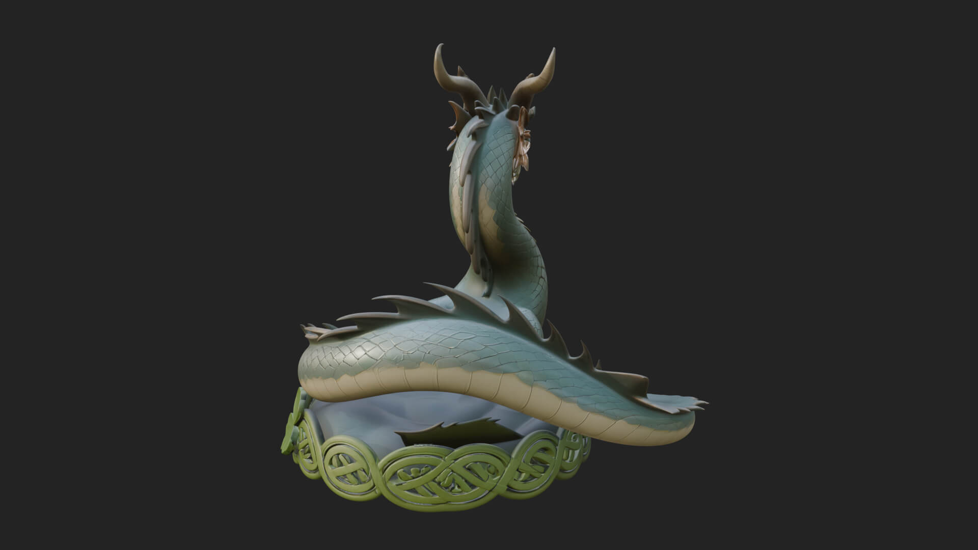 Shamrock Celtic Dragon Statue Design 2 3D Print Model 3D Model