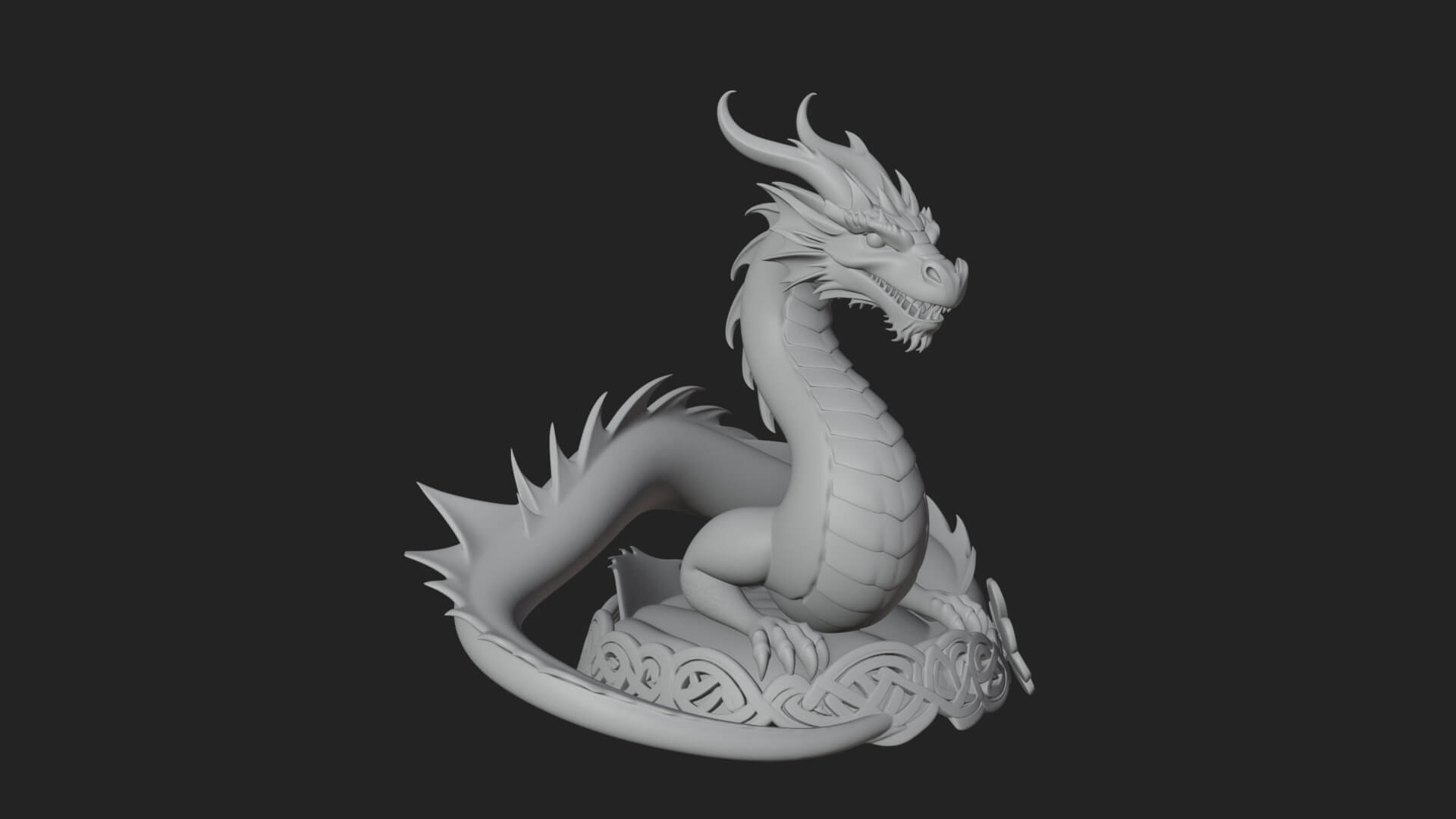 Shamrock Celtic Dragon Statue Design 2 3D Print Model 3D Model
