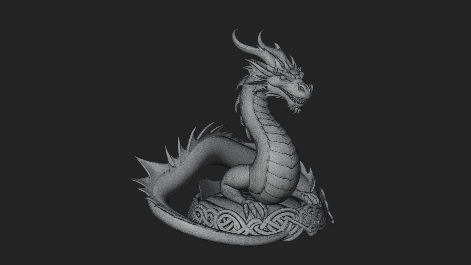 Shamrock Celtic Dragon Statue Design 2 3D Print Model 3D Model