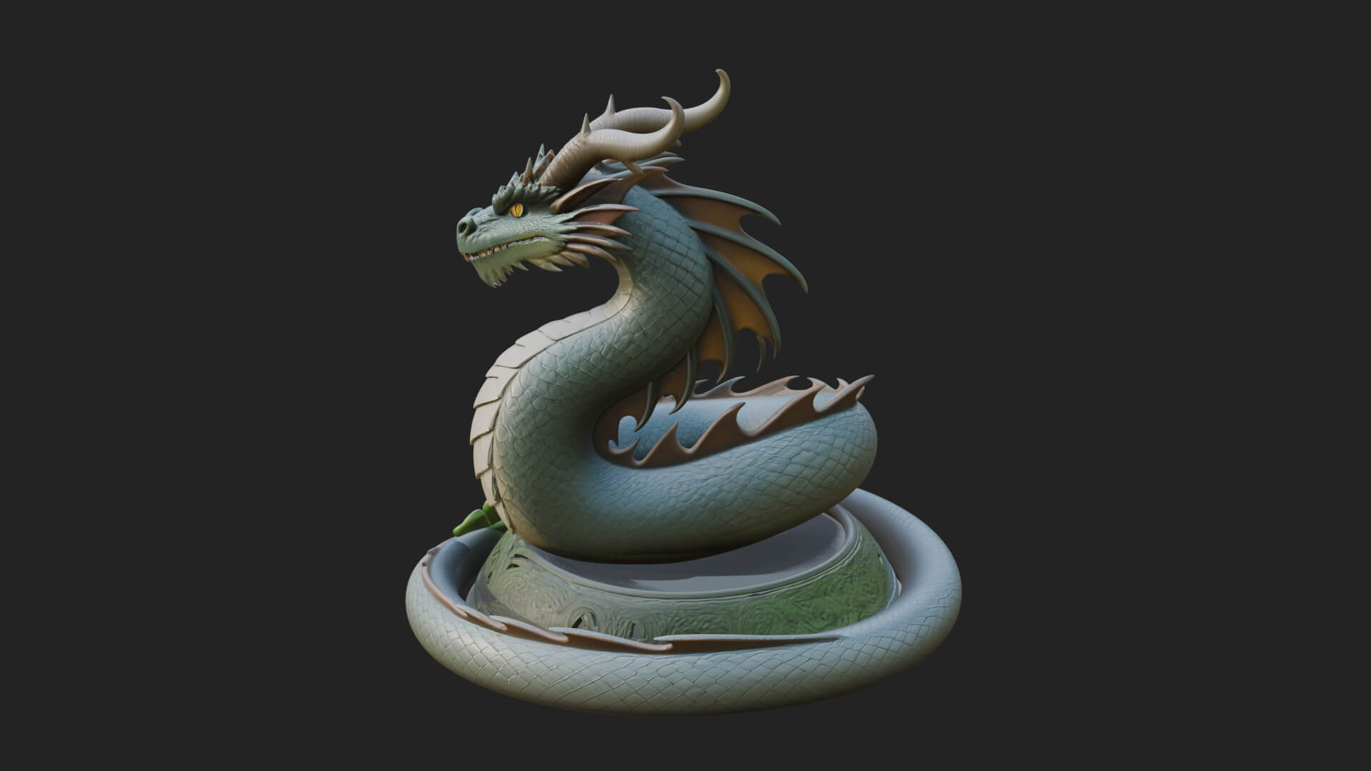Shamrock Celtic Dragon Statue Design 3 3D Print Model 3D Model