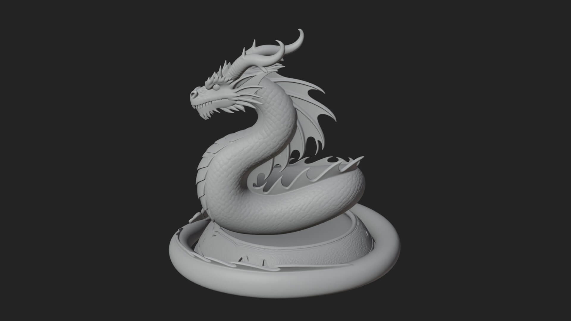 Shamrock Celtic Dragon Statue Design 3 3D Print Model 3D Model