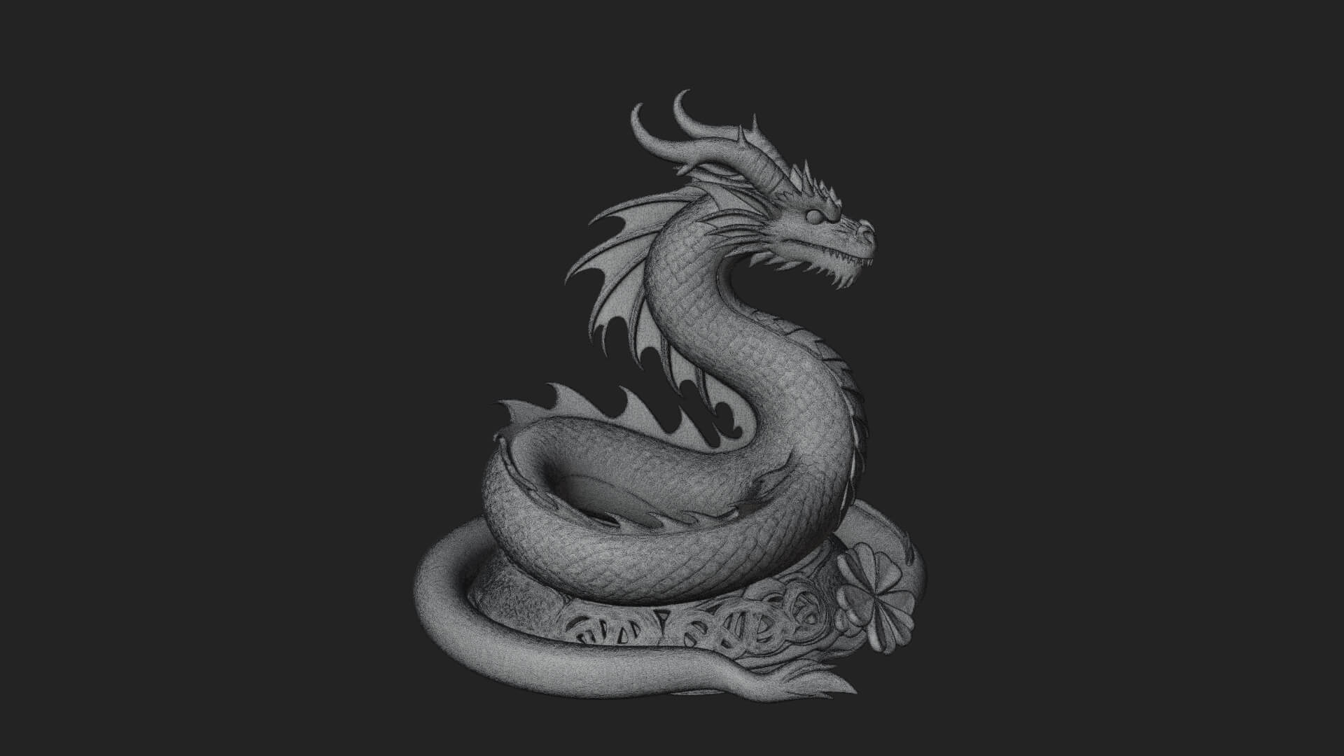 Shamrock Celtic Dragon Statue Design 3 3D Print Model 3D Model