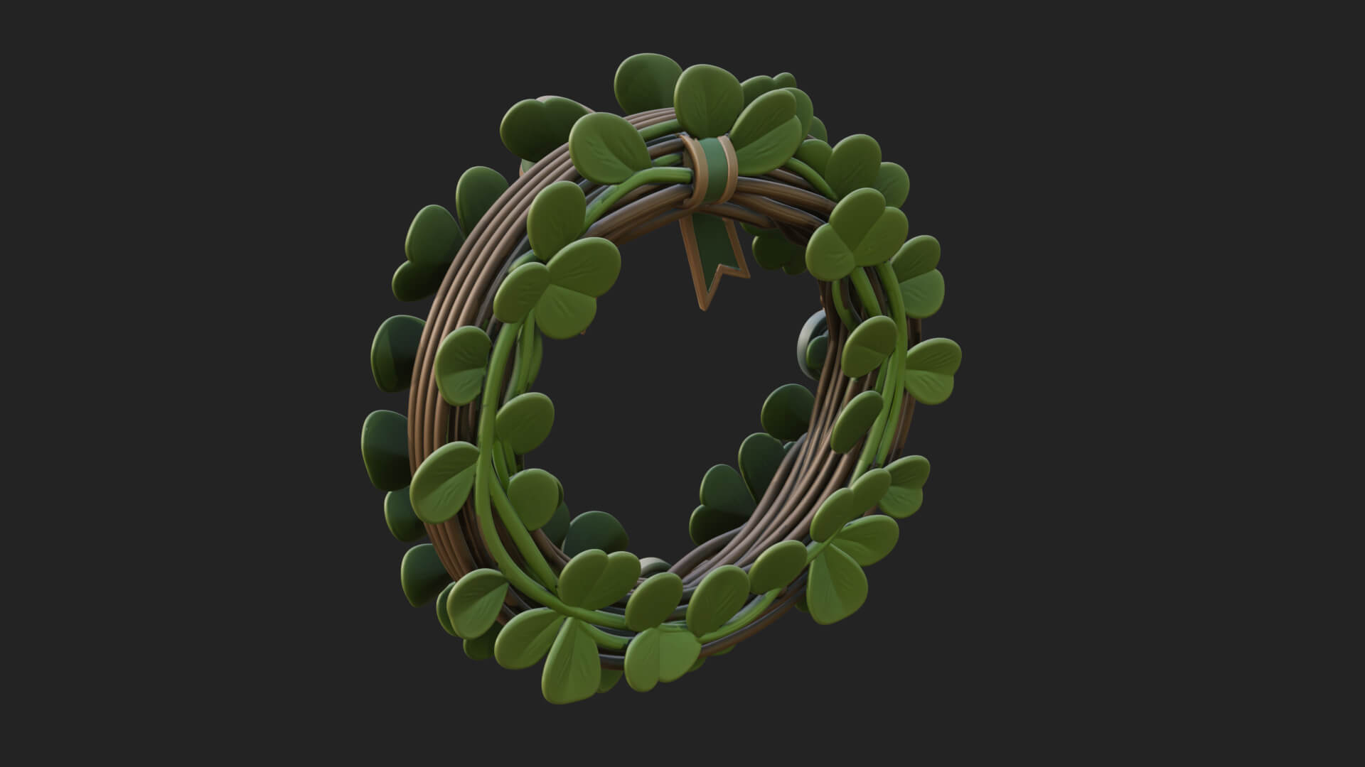 Shamrock Celtic Wreath Ornament Design 1 3D Print Model 3D Model