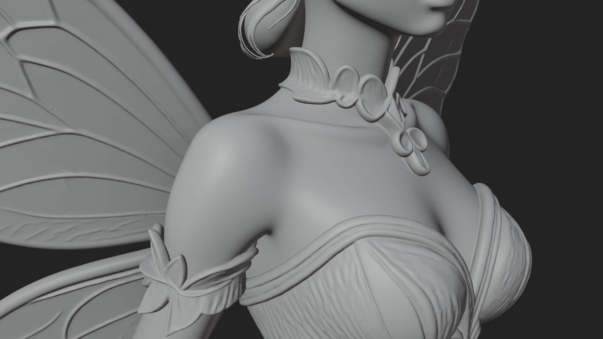 Shamrock Crown Fairy Statue Design 1 3D Print Model 3D Model