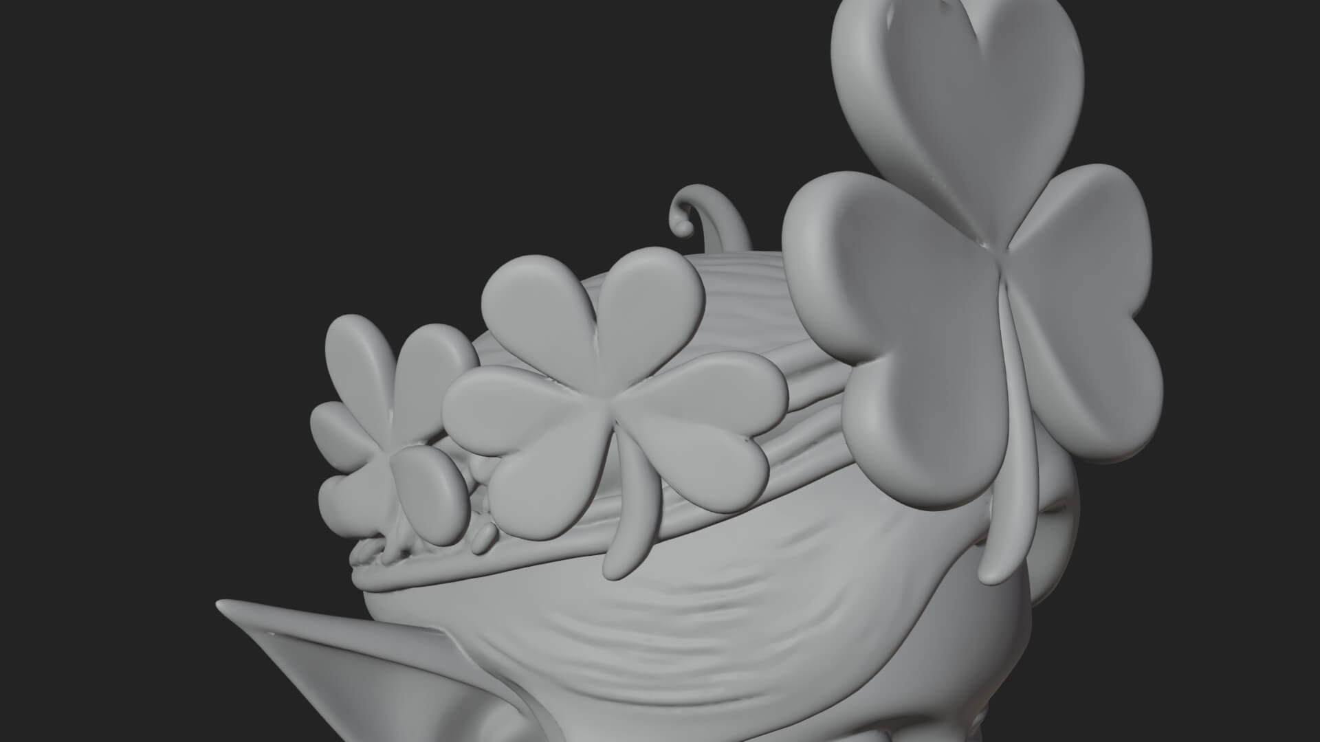 Shamrock Crown Fairy Statue Design 2 3D Print Model 3D Model