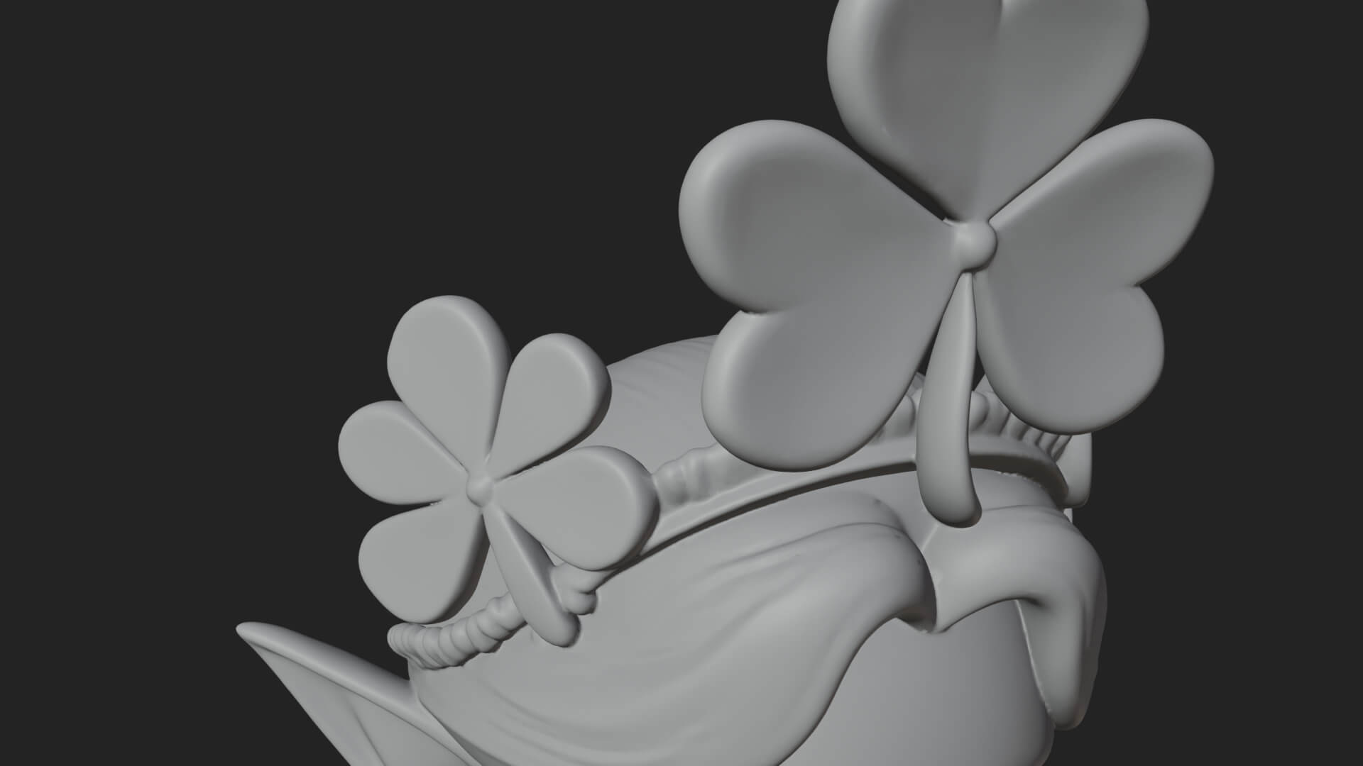 Shamrock Crown Fairy Statue Design 3 3D Print Model 3D Model