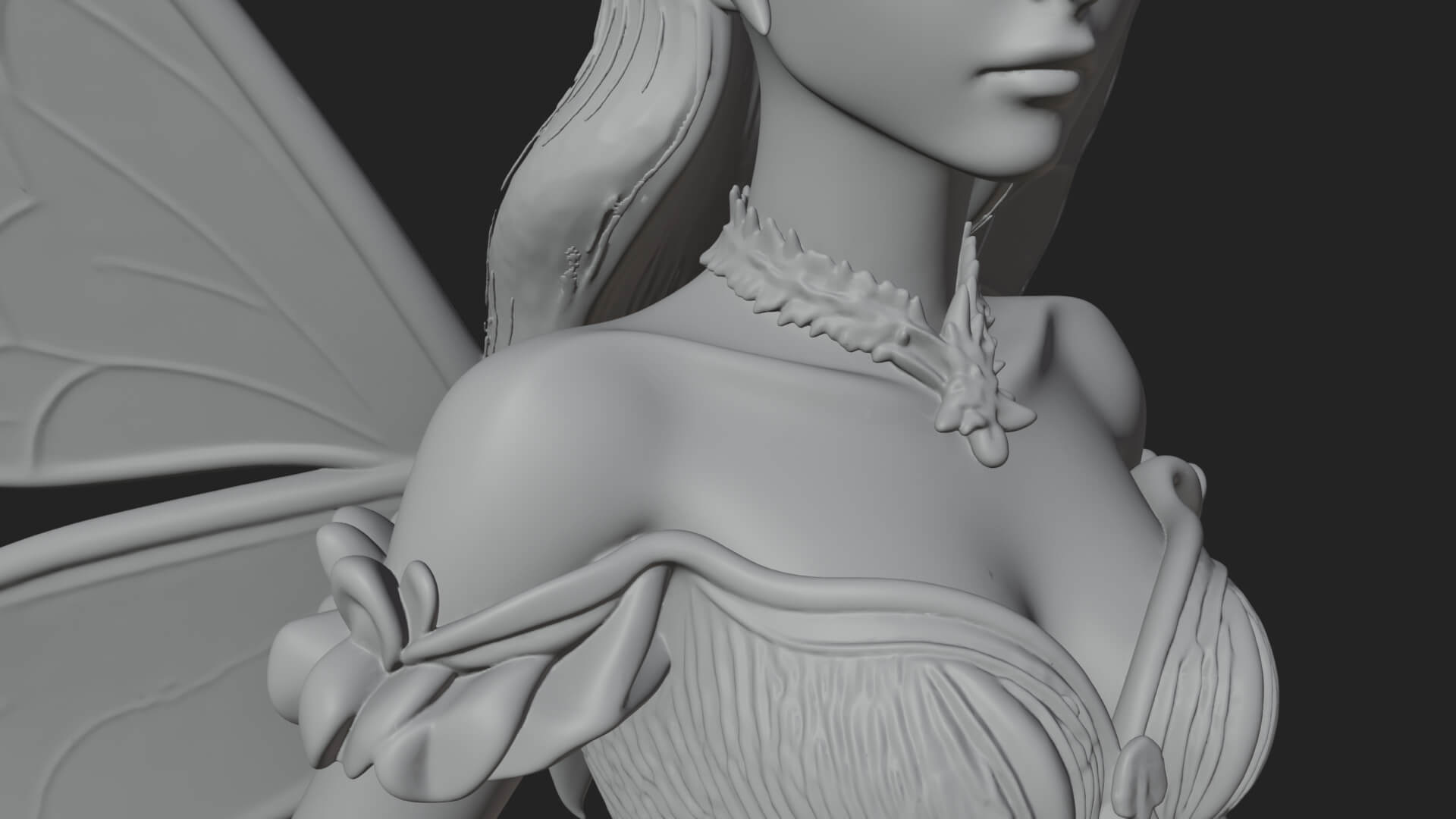 Shamrock Crown Fairy Statue Design 3 3D Print Model 3D Model