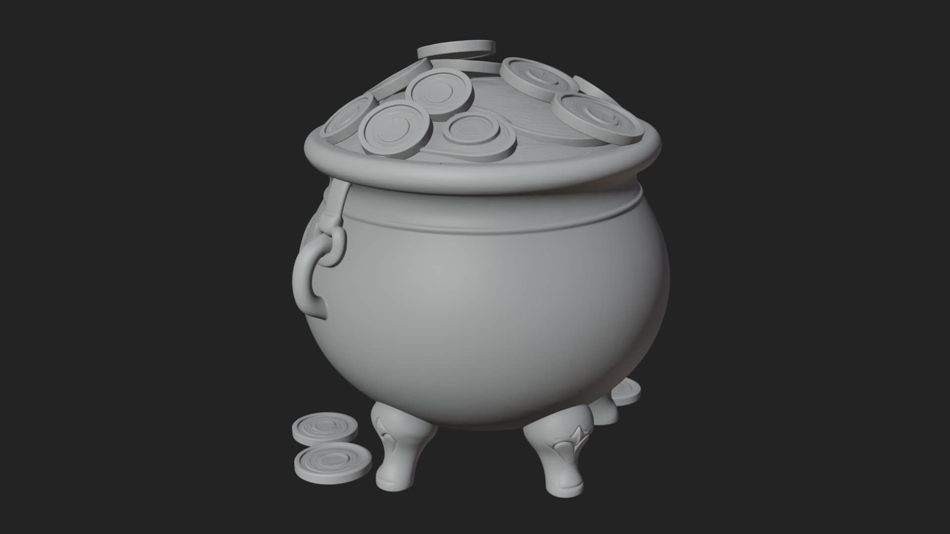 Shamrock Gold Coin Pot Model Design 1 3D Print Model 3D Model