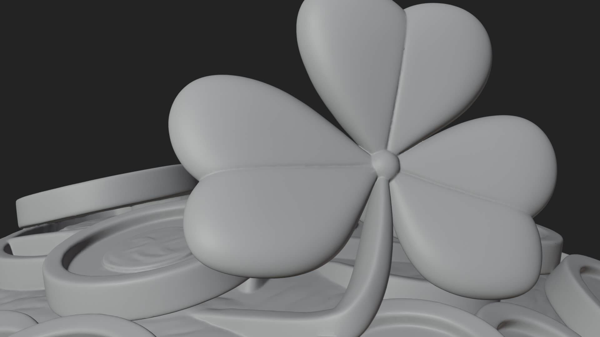 Shamrock Gold Coin Pot Model Design 3 3D Print Model 3D Model