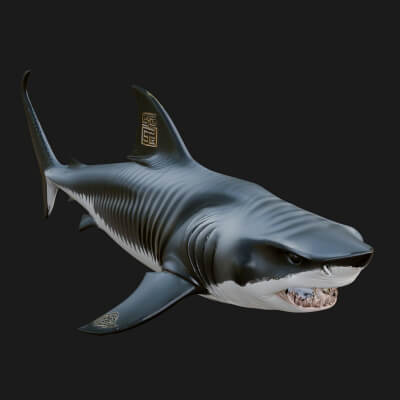 Shark Statue Design 10 3D Print Model