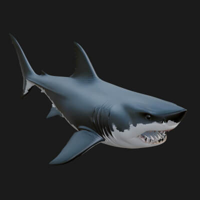 Shark Statue Design 4 3D Print Model